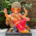 Dhaani Foods 23 Inch Sofa Ganesh Idol (DP) | Shadu Mati Eco-Friendly Ganesha | Premium Grand Murti