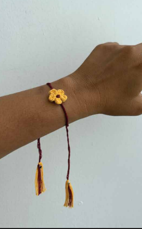 Seed Rakhi pack (with chawal and Kumkum) - Love is in the air (Small Flower with Bixa, Amaranthus, Purslane seeds)