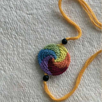 Seed Rakhi pack (with chawal and Kumkum) - Every Stone is a life (Rainbow Round)