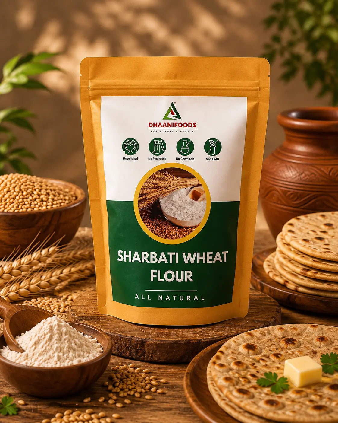 Premium Sharbati Wheat Flour | Soft & Fresh Atta