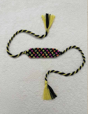 Seed Rakhi pack (with chawal and kumkum) - Colourful Belt with Amaranthus & Purslane seeds
