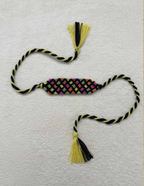 Seed Rakhi pack (with chawal and kumkum) - Colourful Belt with Amaranthus & Purslane seeds