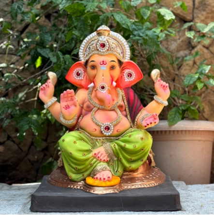 19" Eco-Friendly Paper Mache Ganpati Idol | Lightweight Ganesh Murti for Home Visarjan(19" Philips DMG)