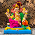 23" Load Peshwai Feta No. 4 CM Shadu Maati Ganpati Idol | Premium Clay Ganesha