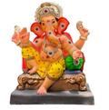 Dhaani Foods 21 Inch Balchandra Ganesh Idol (DY) | Shadu Mati Eco-Friendly Ganesha | Divine Designer Murti