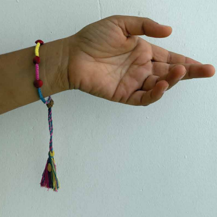 Seed Rakhi pack (with chawal and Kumkum) - Red Bead with Ash Gourd, Amaranthus, purslane seeds