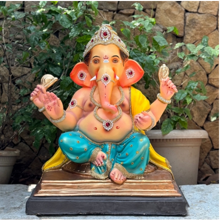 Dhaani Foods 24 Inch Brahman Bhetak Ganesh Idol (DGSY) | Shadu Mati Eco-Friendly Ganesha | Premium Grand Murti