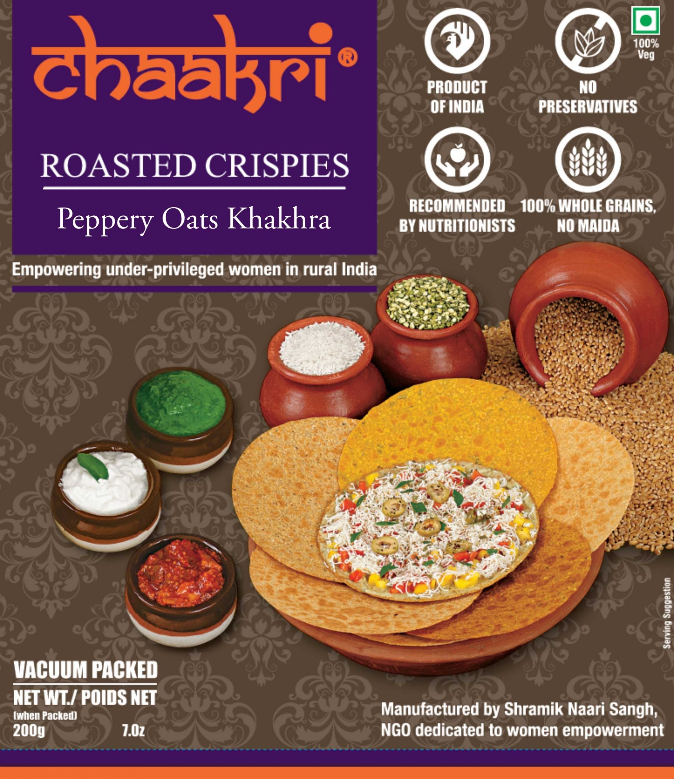 Peppery Oats Khakhra | Healthy Roasted Oats Snack | Dhaani Foods
